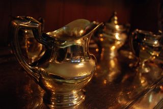 银，奶精，金属，容器，饮料，复古