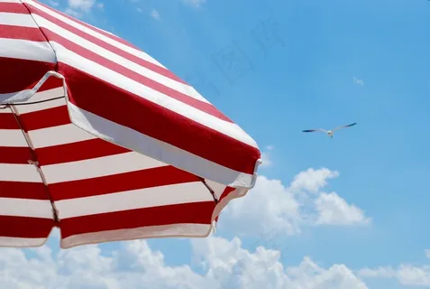 夏季，夏天，雨伞，假期，假期，海滩