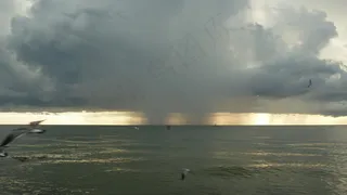 云，雨，水，天空，自然，大海，景观，海洋