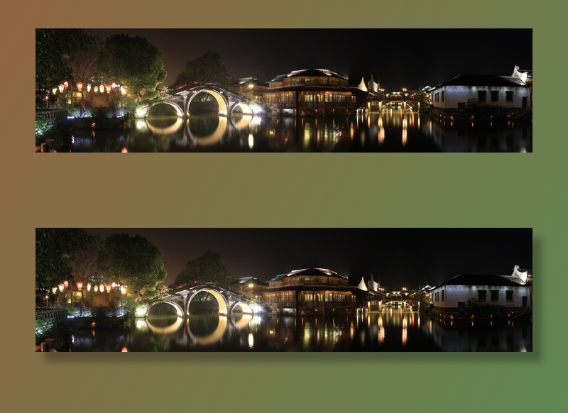 夜，中国，水，建筑，桥，反射，光