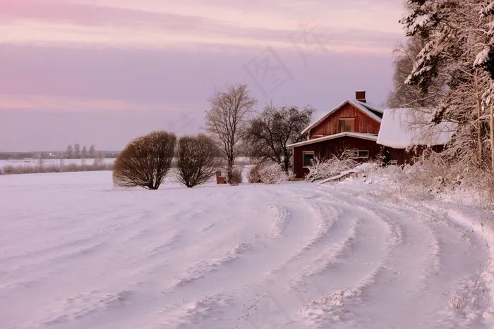 房子，冬天，雪