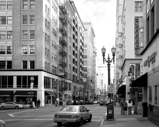 街道，交通，城市，黑色和白色