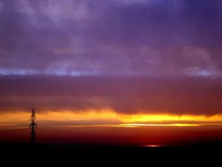 日落，天空，云，太阳，在晚上