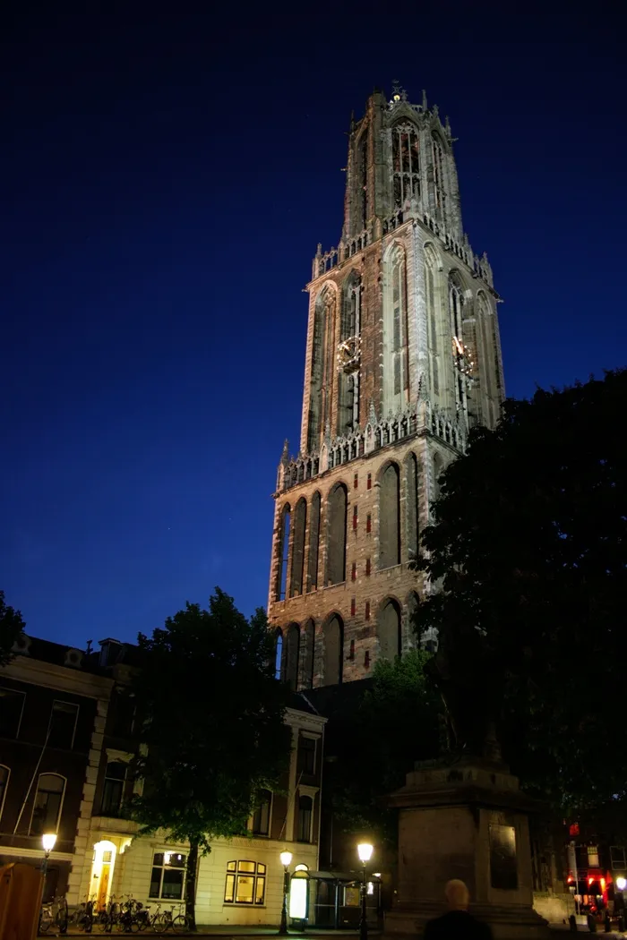 Dom，Dom塔，大教堂广场，乌得勒支，塔，夜