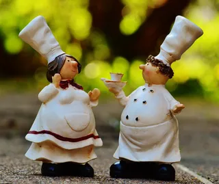 烹饪，厨师，咖啡，数字，滑稽，厨师帽，杯子