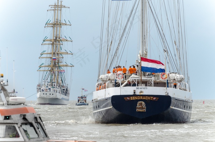 船舶，Harlingen，De Eendracht，和平号，帆船，瓦登海