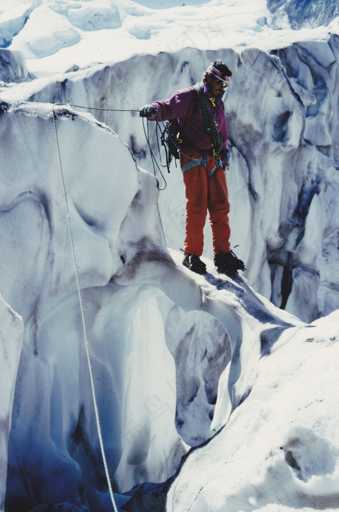 冰川，登山者，高山，登山，雪