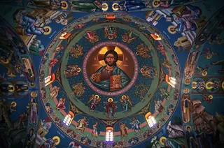 教堂，绘画，希腊，塞浦路斯，屋顶，艺术，宗教