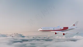 飞机，可以，天空，航空公司，阿尔及利亚航空，Cg，3D