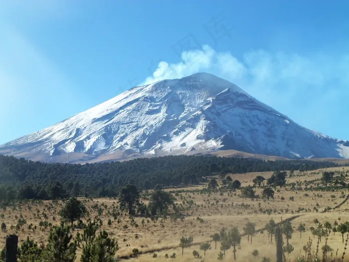火山，雪，自然，山地景观，景观