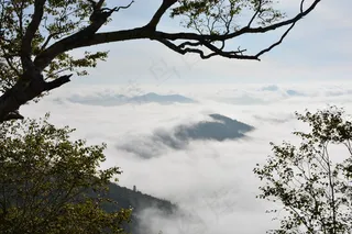 云海，露台，云，日本