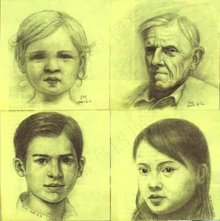 人物，素描，笔记