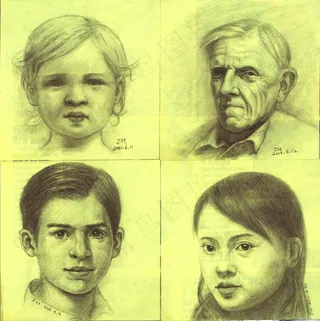 人物，素描，笔记