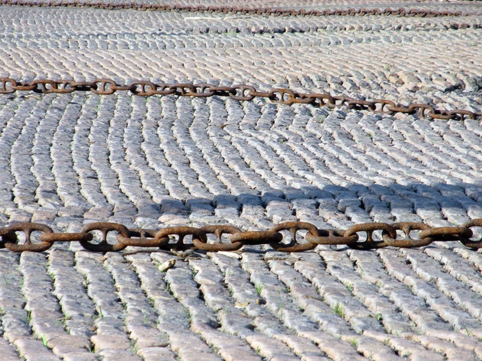 链，大，链接，鹅卵石，钢，结实