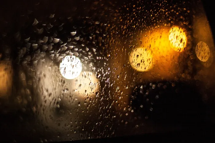 宇宙天文,星体,雨景,灯,街灯,灯夜玻璃下雨了