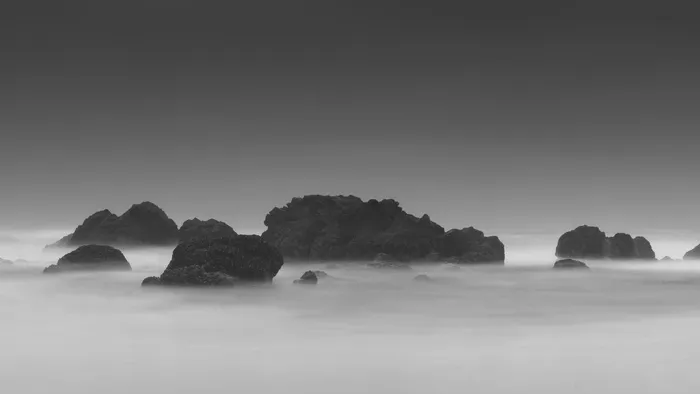 岩石，海岸，海岸，海洋，大海，水，长时间曝光