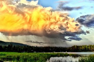 云，风景，天空，自然，湖泊，雨