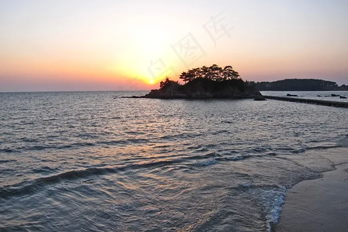 海，波，海滩，日落，岛，沙，太阳