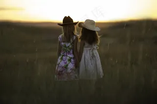 姐妹，夏天，儿童，女孩，童年，可爱