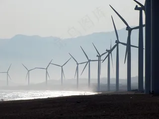 海滩，风电场，班吉，北伊洛克斯