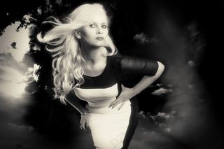 女人，人，人的，脸，肖像，金发，长长的头发