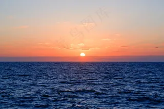 水，沧海，海洋，地平线，涟漪，波浪，天空，日落