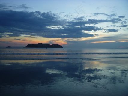 日落，三月，云，地平线，景观