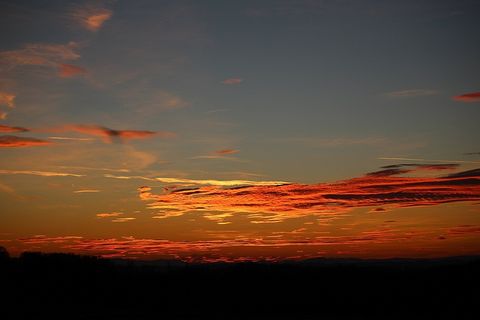 日落，傍晚的天空，红色，余辉，Abendstimmung