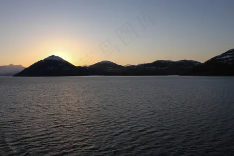 阿拉斯加,海洋,日落,灿烂的光芒,山,水 阿拉斯加,海洋,日落,灿烂的光芒,山,水
