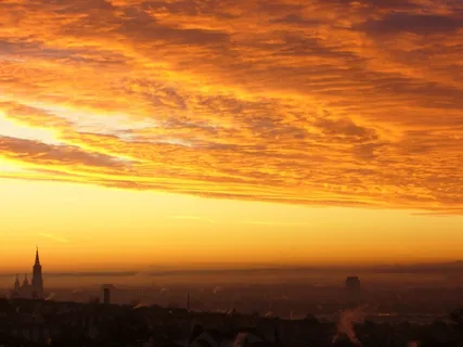 日出,Morgenrot,太阳,城市 日出,Morgenrot,太阳,城市