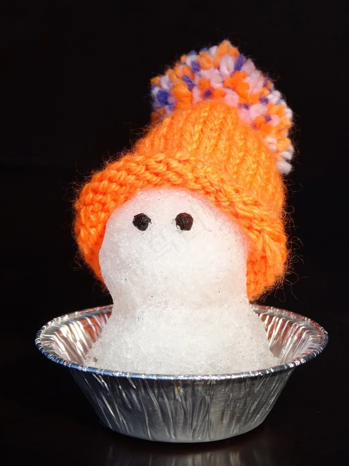 雪人，帽子，橙色