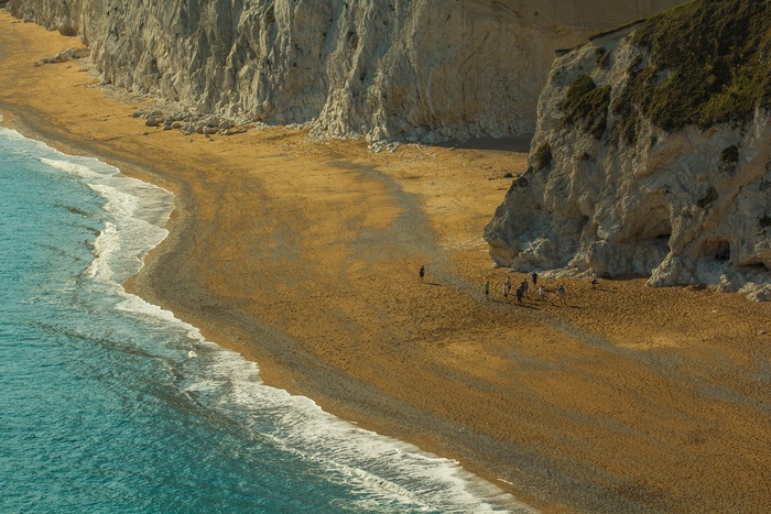 Durdle门，海滩，海洋，石灰石拱门，海洋