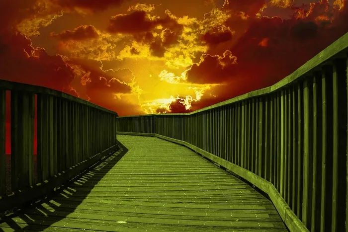 桥，伦敦日落，河，旅行，黄昏，晚上