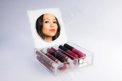 唇彩，美容，观察，融化，有机玻璃