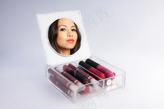 唇彩，美容，观察，融化，有机玻璃