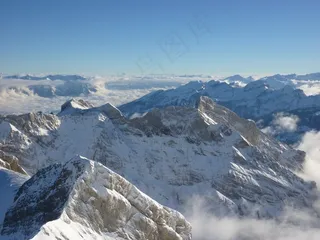 Säntis，雪，山，全景，瑞士Säntis
