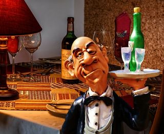 美食，Weinstube，上层，服务员，控制