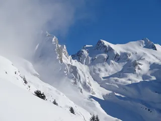 山，阿尔卑斯山，白，冬天，雪