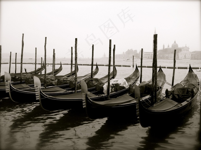 吊船，威尼斯，意大利，水，运河，架构