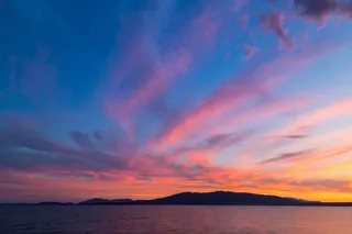 日落，水，海，海洋，多彩，自然，夏天