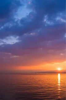 海洋,日落,美丽,黄昏,天空,云团,紫色 海洋,日落,美丽,黄昏,天空,云团,紫色