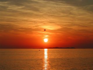 亚德里亚，大海，水，日落