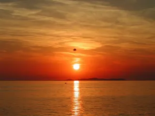 亚德里亚，大海，水，日落