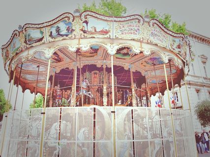 旋转木马，法国，复古