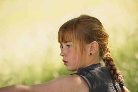 人，人的，女性，女孩，脸，红头，自然