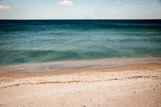 海滩，沙，海岸，水，海洋，大海，地平线