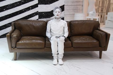 时尚，独特，现代，印多尔，室内，白色，曼