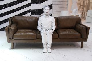 时尚，独特，现代，印多尔，室内，白色，曼