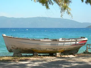 船，海，夏天，海滩，船舶，游艇，帆船