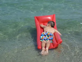 空气床垫，儿童，水，浮体，海